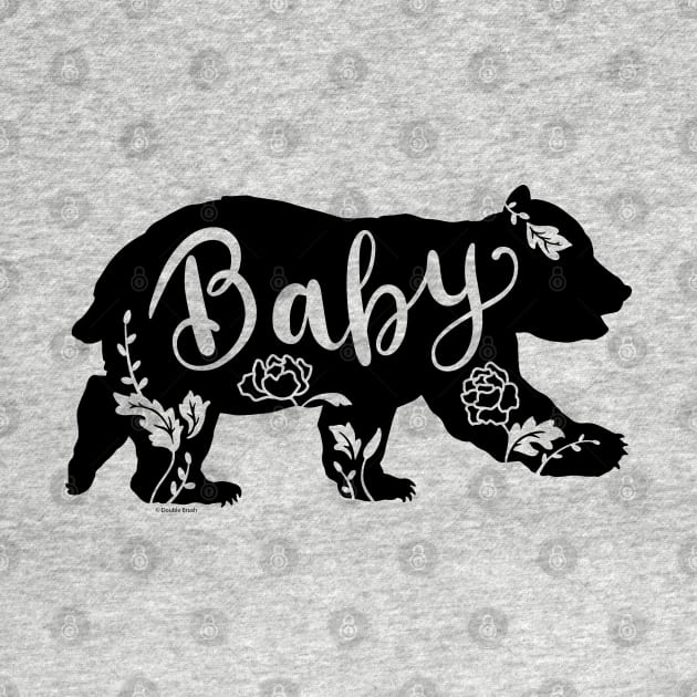 Floral Baby Bear Cub with Peonies Peony Flowers by DoubleBrush